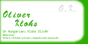 oliver klohs business card